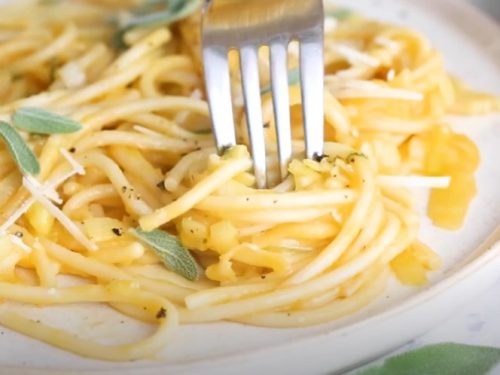 spaghetti with butternut leek parmesan sauce recipe