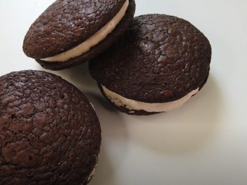 brownie cookie sandwiches with chocolate cream cheese frosting recipe