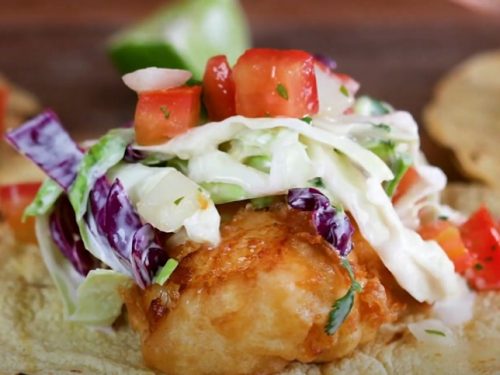 crispy fish tacos with red cabbage slaw recipe