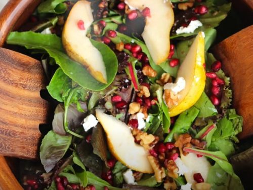 pear, pomegranate and spinach salad recipe