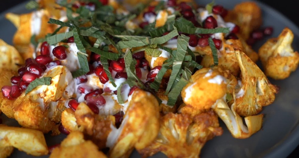 roasted cauliflower with minted yogurt recipe