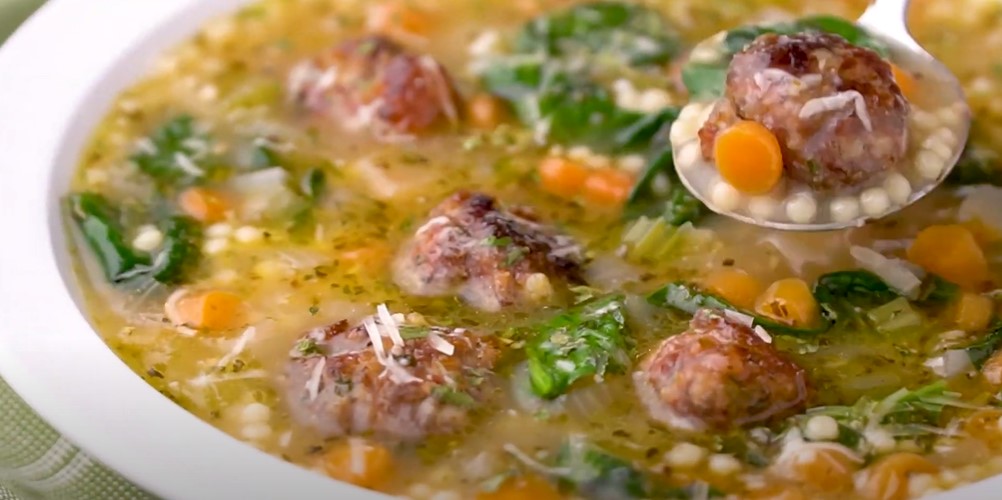 escarole soup with turkey meatballs (italian wedding soup) recipe