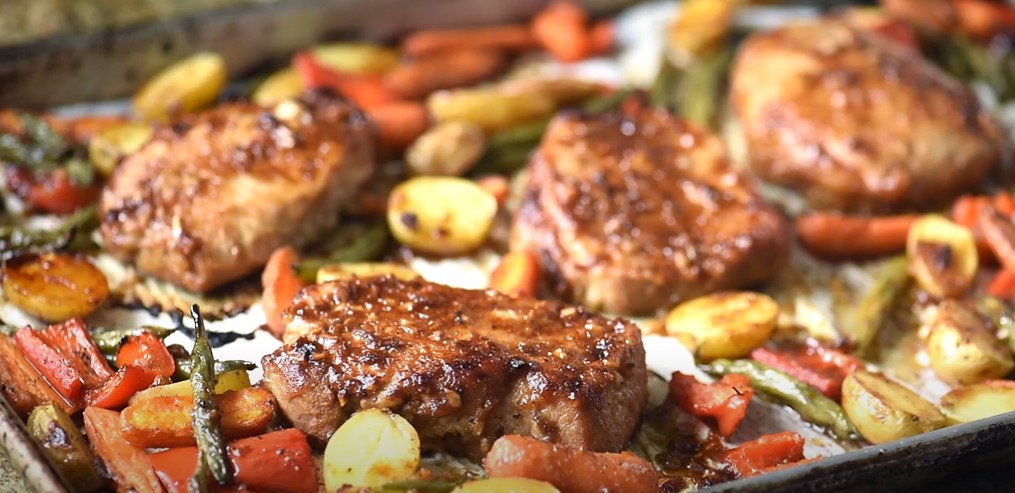 mediterranean pork chops with vegetables recipe