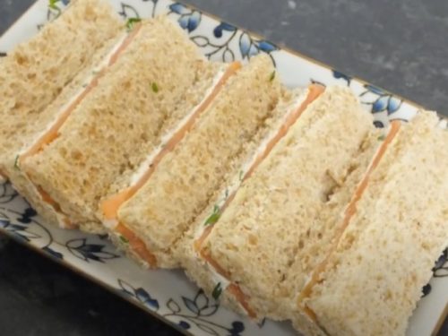 smoked salmon and scallion tea sandwiches recipe