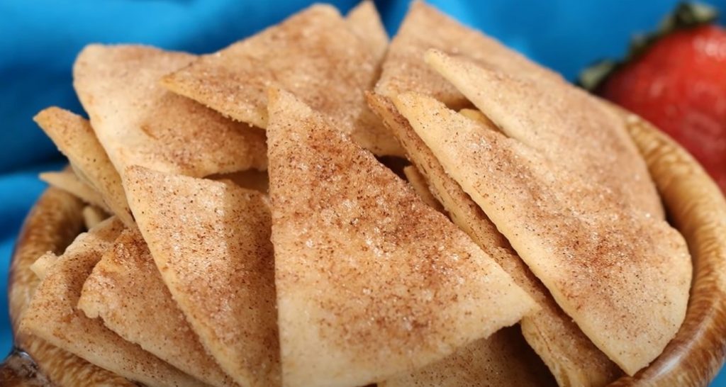 cinnamon sugar crispy tortilla hearts recipe