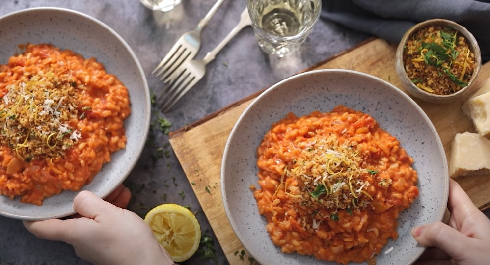 balsamic risotto with tomatoes recipe