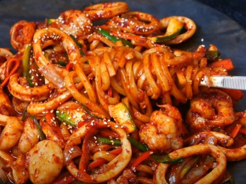 shrimp and squid noodles recipe