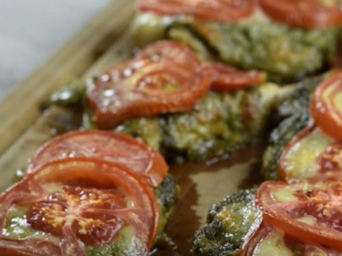 baked shells with pesto, mozzarella, and meat sauce recipe