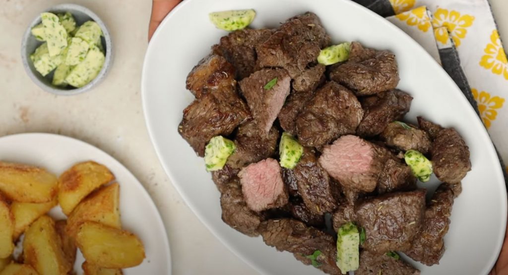 Air Fryer Garlic Steak Bites Recipe