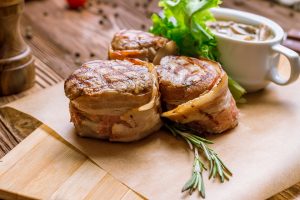 Bacon Wrapped Pork Medallions Recipe - Pan-seared bacon-wrapped pork tenderloin cuts