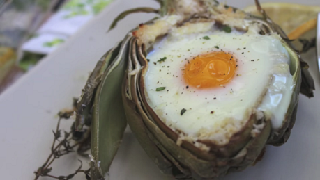 baked artichokes with eggs recipe