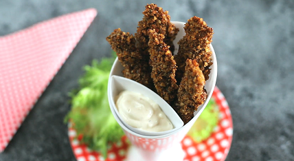 baked pecan crusted chicken fingers recipe