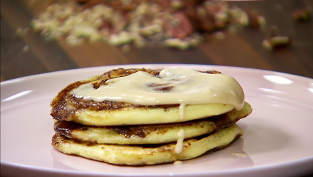 banana bread pancakes with cream cheese glaze recipe