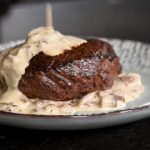 boozy steak with creamy mushroom sauce recipe