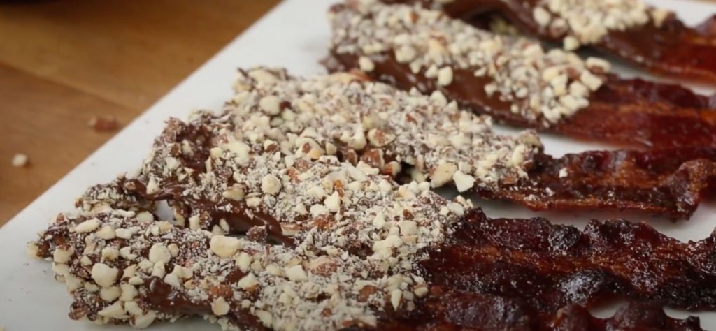 Chocolate-Covered Bacon with Almonds Recipe
