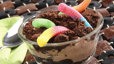 chocolate pudding gummy worms recipe