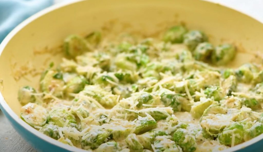 Creamy Parmesan Garlic Brussel Sprouts Recipe