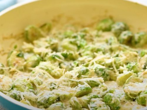 Creamy Parmesan Garlic Brussel Sprouts Recipe
