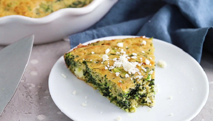 easy crustless spinach and feta pie recipe