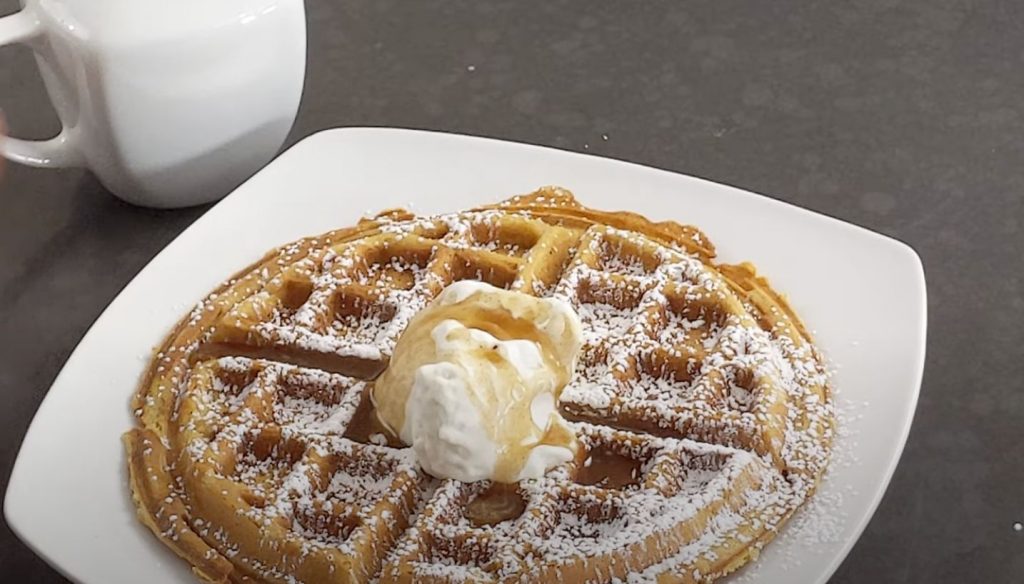 Eggnog Waffles with Cinnamon Syrup Recipe