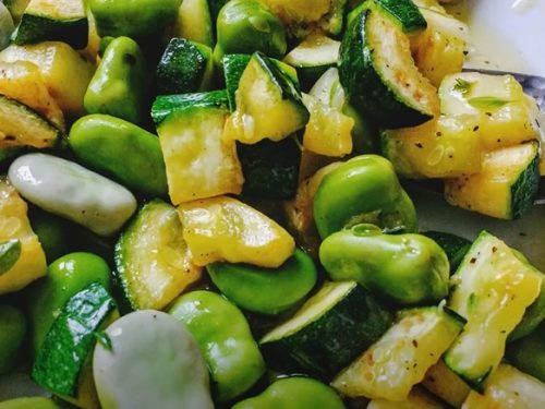 Fava Bean Salad with Roasted-Garlic Vinaigrette Recipe