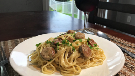 fettuccini alfredo with sausage recipe