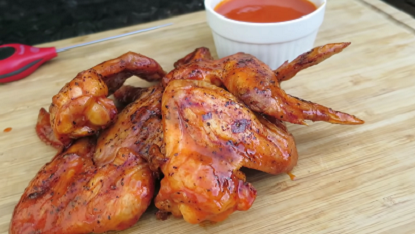 grilled chicken wings with seasoned buffalo sauce recipe