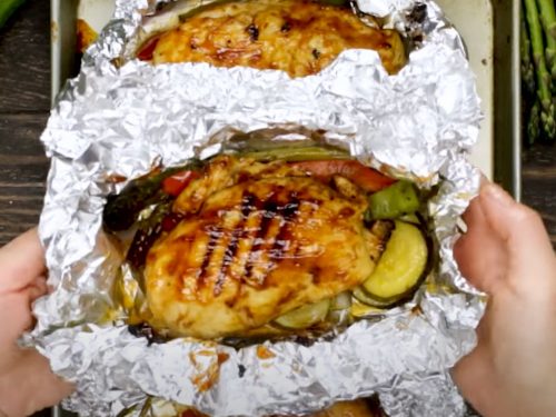 Grilled Honey Barbecue Chicken Foil Packets Recipe