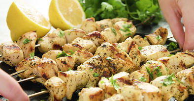 Lemony Marinated Chicken Skewers - Grilling Recipe