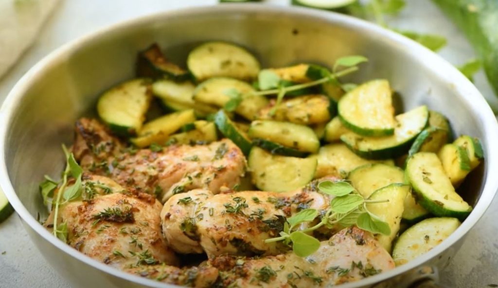 Buttery Garlic Herb Chicken with Zucchini Recipe