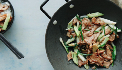 pork stir fry with green onion recipe