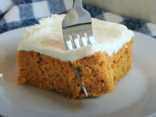 Pumpkin Cake with Cream Cheese Whipping Cream Frosting Recipe