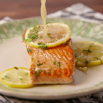 salmon with lemon glaze and rosemary crumbs recipe