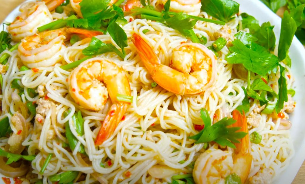 Shrimp and Noodle Salad with Ginger Dressing Recipe