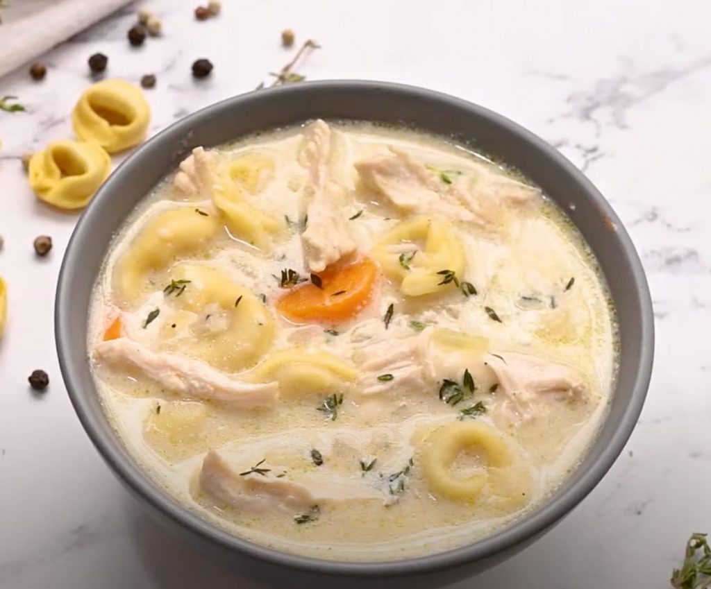 Slow Cooker Creamy Chicken Tortellini Soup Recipe