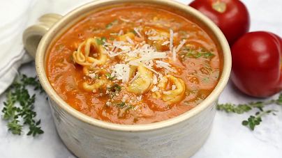 slow cooker tomato basil tortellini soup recipe