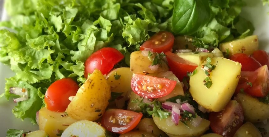 Tomato Potato Salad with Basil Recipe