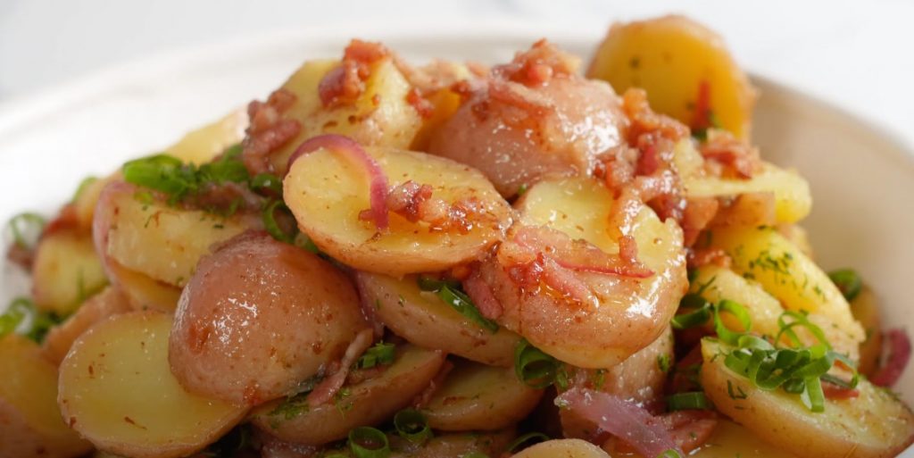 Warm Potato Salad with Pancetta and Brown Butter Dressing Recipe