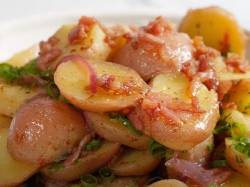 Warm Potato Salad with Pancetta and Brown Butter Dressing Recipe