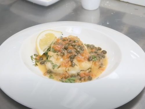 sea bass with caper berries and meyer lemon recipe