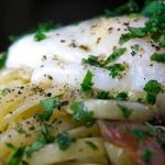 vegetarian pasta and poached eggs recipe