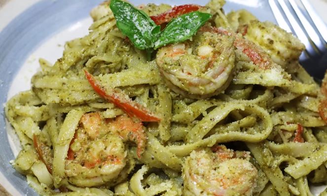 pesto shrimp with homemade pesto recipe