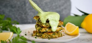 zucchini fritters with garlic herb yogurt sauce recipe