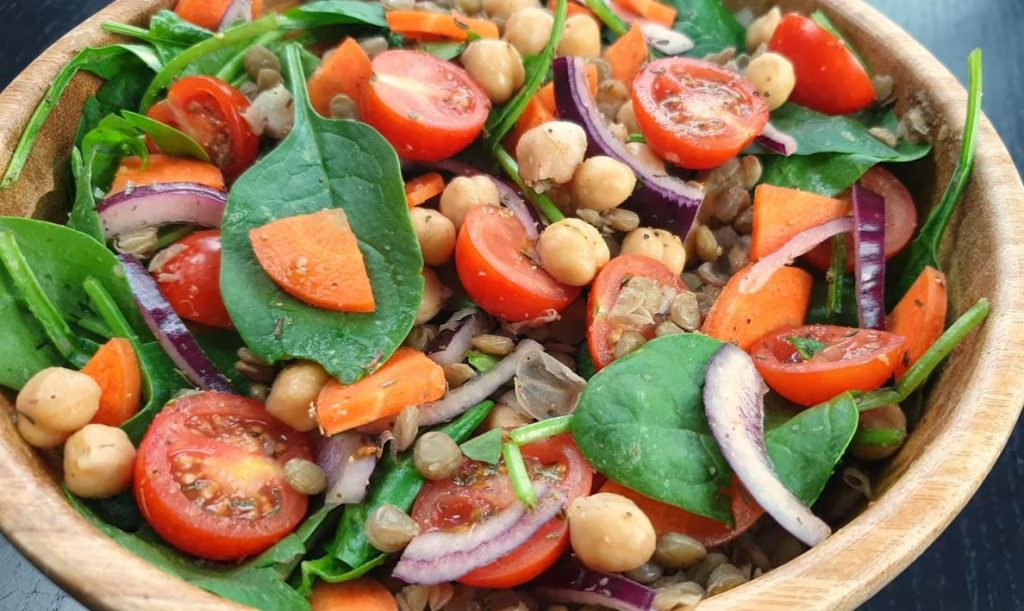 lemony lentil and chickpea salad with radish and herbs recipe