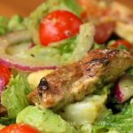 grilled chicken, avocado & tomato salad with honey-lime cilantro vinaigrette recipe