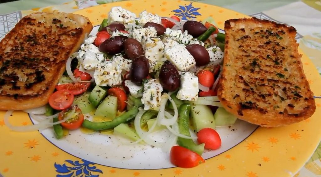 ciabatta bread with greek salad recipe