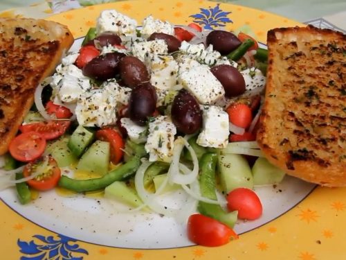 ciabatta bread with greek salad recipe