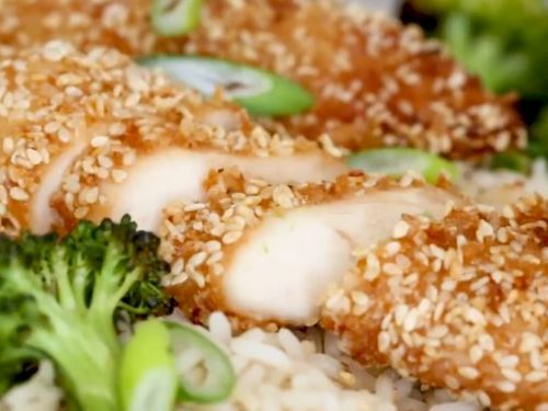 sesame encrusted baked chicken tenders recipe