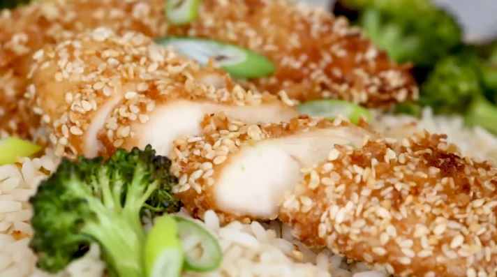 sesame encrusted baked chicken tenders recipe