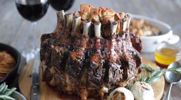 harissa-crusted pork crown roast recipe